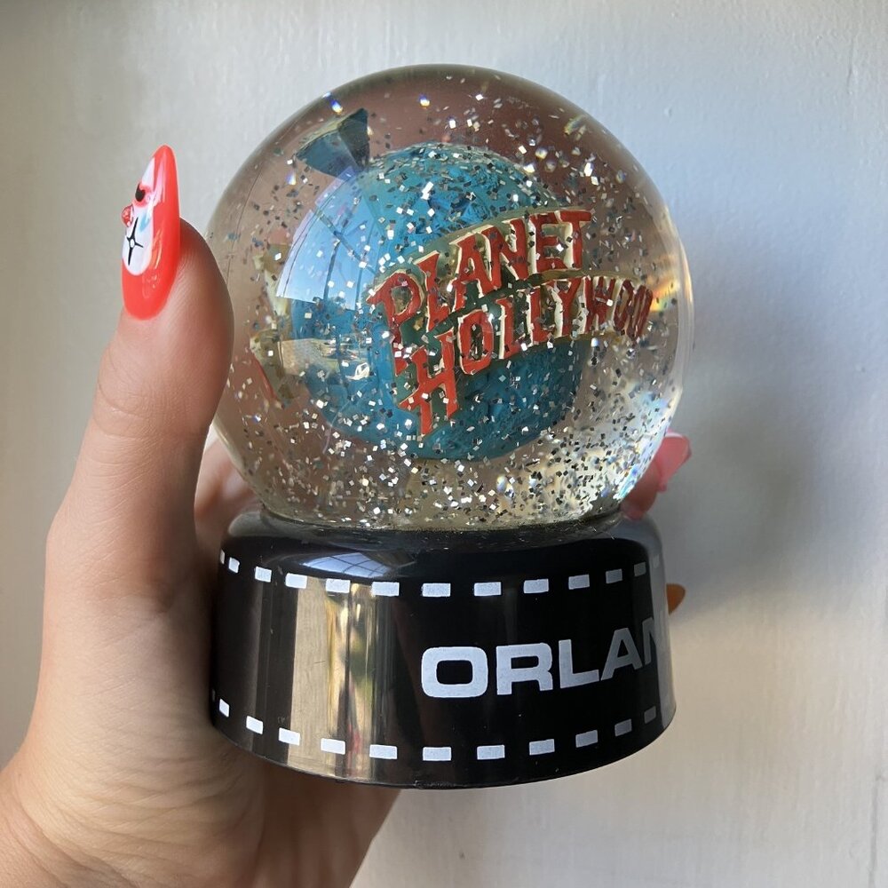 Vintage Planet Hollywood‎ NYC Snow Globe Rare Plastic Collectible Stars Y2K